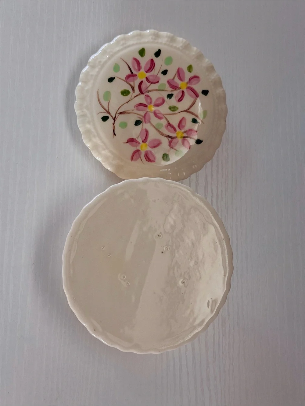 Floral Ceramic Jewelry Trinket Box - Pink Floral Design